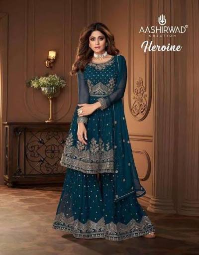 Heroine By Aashirwad Georgette Plazzo Suit Collection 